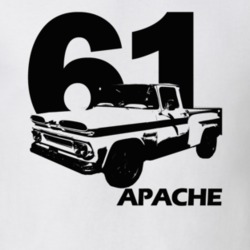1961 C10 Apache Side View With Year And Apache Model Name White T Shir