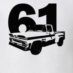 1961 C10 Apache Side View Pickup Truck With Year White T Shirt