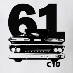 1961 C10 Apache Pickup Grill View With Year And C10 Model Name White T