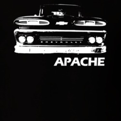 1961 C10 Apache Pickup Grill View With Apache Model Name Black T Shirt