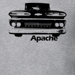 1961 C10 Apache Grill View With Apache Model Name Heather Grey T Shirt