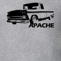 1962 C10 Apache Side View With Apache Model Name Heather Grey T Shirt