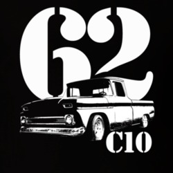 1962 C10 Apache Pickup Side View With Year And C10 Model Name Black T 