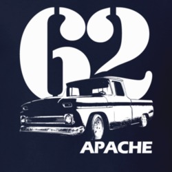 1962 C10 Apache Pickup Side View With Year And Apache Model Name Navy 
