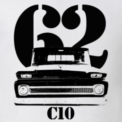 1962 C10 Apache Pickup Grill View With Year And C10 Model Name White T