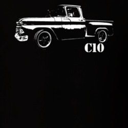 1962 C10 Apache Pickup Side View With C10 Model Name Black T Shirt