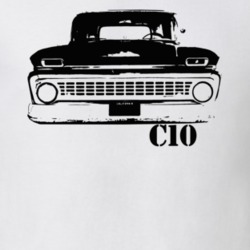 1963 C10 Apache Grill View With C10 Model Name White T Shirt