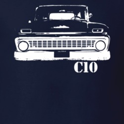 1963 C10 Apache Grill View With C10 Model Name Navy T Shirt