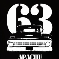 1963 C10 Apache Grill View With Year And Apache Model Name Black T Shi