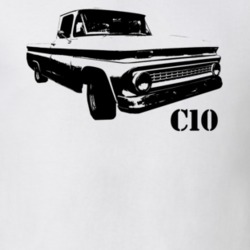 1963 C10 Apache Pickup Side View With C10 Model Name White T Shirt