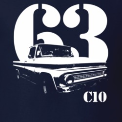 1963 C10 Apache Pickup Side View With Year And C10 Model Name Navy T S