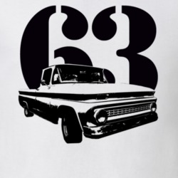 1963 C10 Apache Pickup Truck Side View With Year White T Shirt