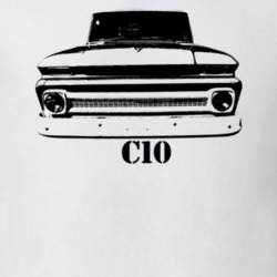 1964 C10 Apache Pickup Grill View With C10 Model Name White T Shirt