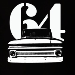 1964 C10 Apache Pickup Truck Grill View With Year Black T Shirt