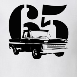 1965 C10 Apache Pickup Side View With Year White T Shirt