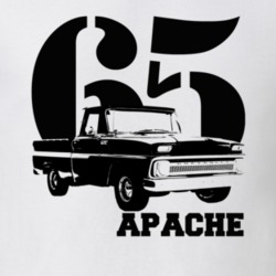 1965 C10 Apache Pickup Side View With Year And Apache Model Name White