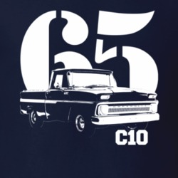 1965 C10 Apache Pickup Side View With Year And C10 Model Name Navy T S