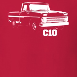 1964 C10 Apache Pickup Side View With C10 Model Name Red T Shirt