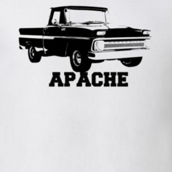 1965 C10 Apache Pickup Side View With Apache Model Name White T Shirt