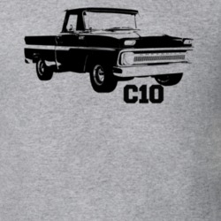 1965 C10 Apache Pickup Side View With C10 Model Name Heather Grey T Sh