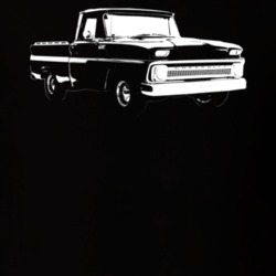 1965 C10 Apache Pickup Side View Black T Shirt