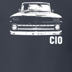1965 C10 Apache Pickup Grill View With C10 Model Name Charcoal T Shirt