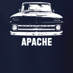 1965 C10 Apache Pickup Grill View With Apache Model Name Navy T Shirt
