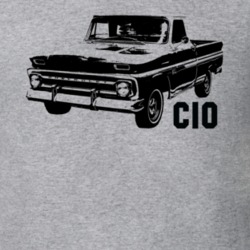 196 C10 Apache Pickup Side View With C10 Model Name Heather Grey T Shi