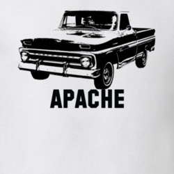 1966 C10 Apache Pickup Side View With Apache Model Name White T Shirt