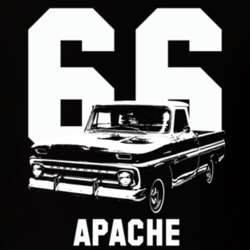 1966 C10 Apache Pickup Side View With Year And Apache Model Name Black
