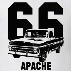 1966 C10 Apache Pickup Side Vie With Year And Apache Model Name White 