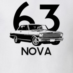1963 Nova Side View With Year And Model Light Colort T Shirt
