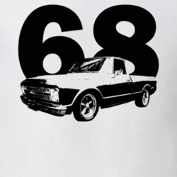 1968 C10 Pickup Truck Side View With Year White T Shirt