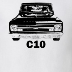 1968 C10 Pickup Truck Grill View With Model Name White T Shirt
