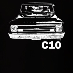 1968 C10 Pickup Truck Grill View With Model Name Black T Shirt