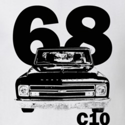 1968 C10 Pickup Truck Grill View With Year And Model Name White T Shir