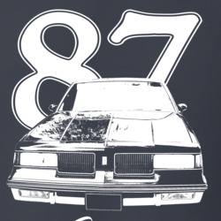 1987 Cutlass Grill View With Year And Model Dark Color T Shirt