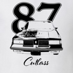 1987 Cutlass Grill View With Year And Model Light Color T Shirt