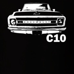 1969 C10 Apache Pickup Truck Grill View With Model Name Black T Shirt