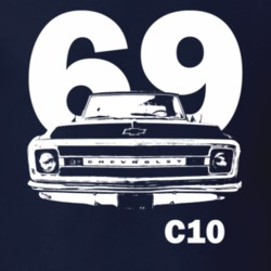 1969 C10 Apache Pickup Truck Grill View With Year And Model Name Navy 