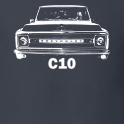 1970 C10 K10 Pickup Truck Grill View With Model Name Charcoal T Shirt