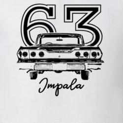 1963 Impala Rear View With Year And Model Light Color T Shirt