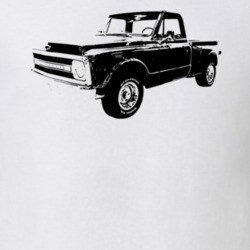 1970 C10 Apache Pickup Truck Stepside Side View White T Shirt