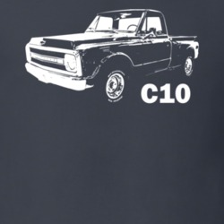 1970 C10 K10 Pickup Truck Stepside Side View With Model Name Charoal T