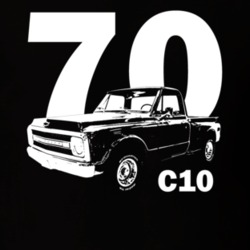 1970 C10 K10 Stepside Pickup Truck Side View With Year And Model Name 