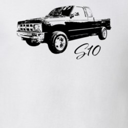 1993 S10 Side View With Model Light Color T Shirt
