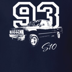 1993 S10 Side View With Year And Model Dark Color T Shirt