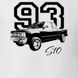1993 S10 Side View With Year And Model Light Color T Shirt
