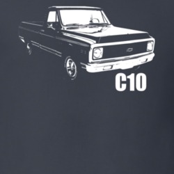 1971 C10 Pickup Truck Side View With Model Name Black T Shirt