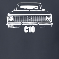 1971 C10 K10 Pickup Truck Grill View With Model Name Charcoal T Shirt